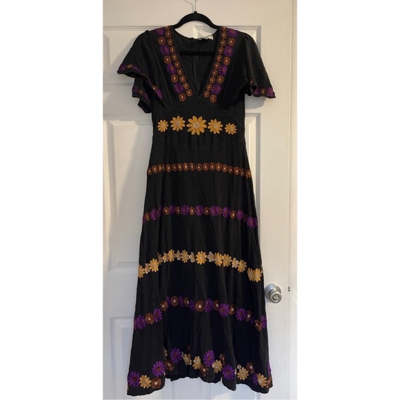 Anthropologie Antik Batik Julie Embroidered Cotton-gauze Maxi Dress - Picture 2 of 10